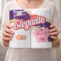 Papel Higiénico DOBLE Hoja *Elegante* (4 rollos x 30 metros)