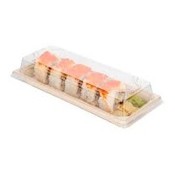 Bandeja Bagazo Caña c/Tapa Cristal 22 x 9 h: 5 cm (x 125 unid)