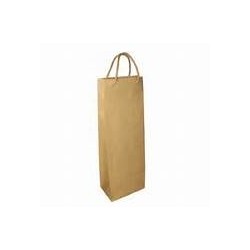 Bolsa para Botella Marrón 14 x 8 x 40 cm con manija (Mod Luna)