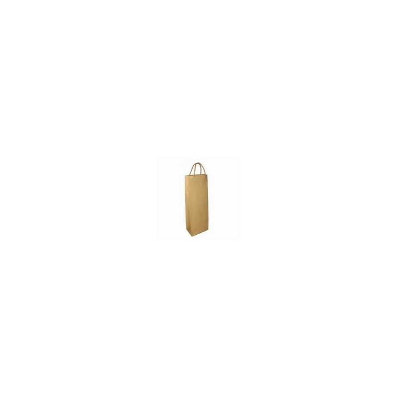 Bolsa para Botella Marrón 14 x 8 x 40 cm con manija (Mod Luna)