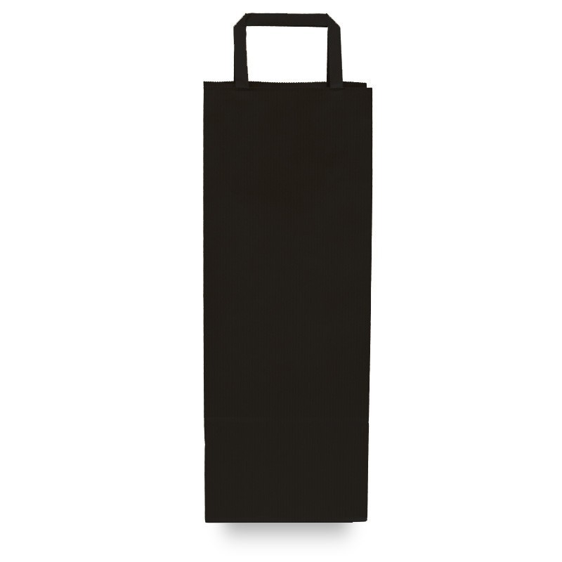 Bolsa para Botella Negra 14 x 8 x 35 cm con manija (Mod Luna)