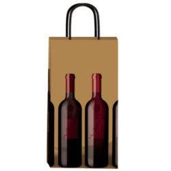 Bolsa para Dos Botellas *WINE* 22 x 10 x 42 cm con manija