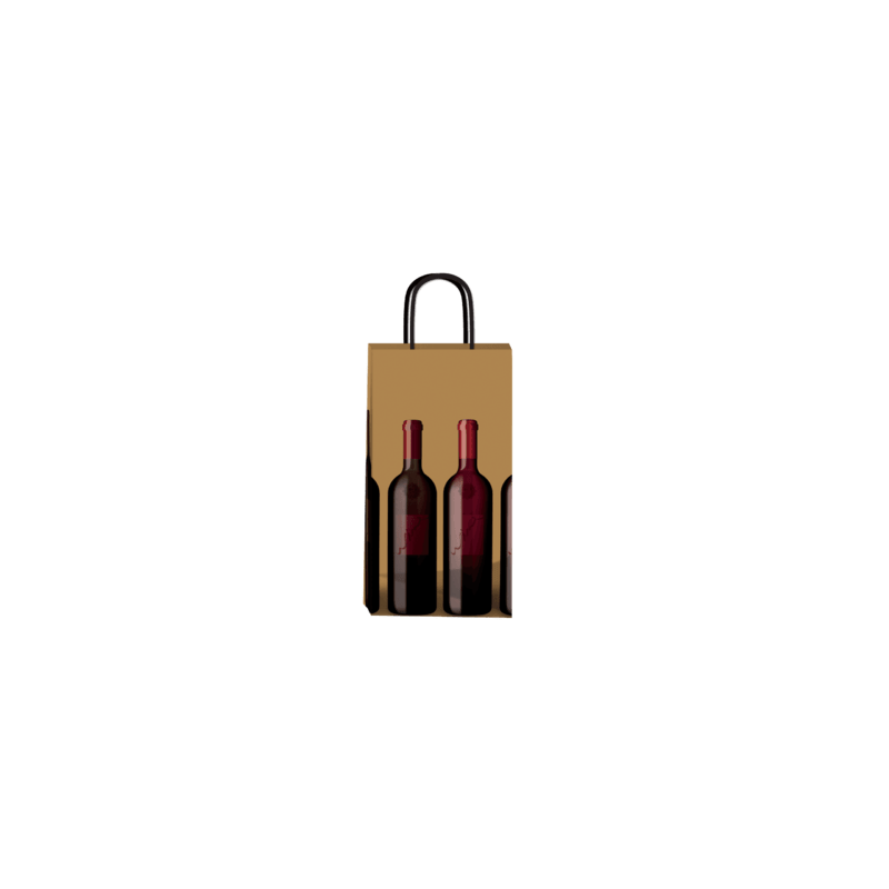 Bolsa para Dos Botellas *WINE* 22 x 10 x 42 cm con manija
