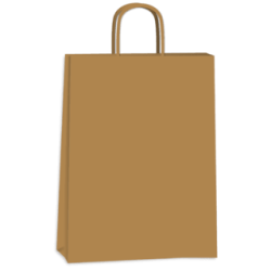 Bolsa Kraft Marrón 14 x 8 x 26 con manija (Mod Acuario)