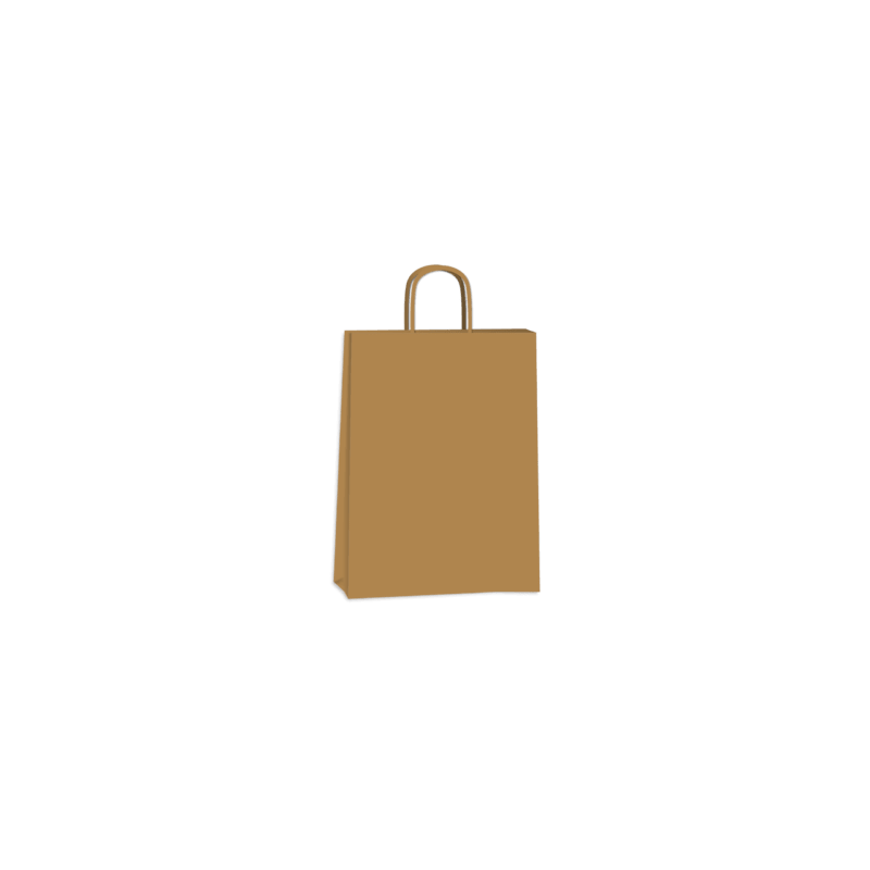 Bolsa Kraft Marrón 14 x 8 x 26 con manija (Mod Acuario)