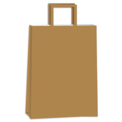Bolsa Kraft Marrón 22 x 10 x 30 cm con manija (Mod Acuario)