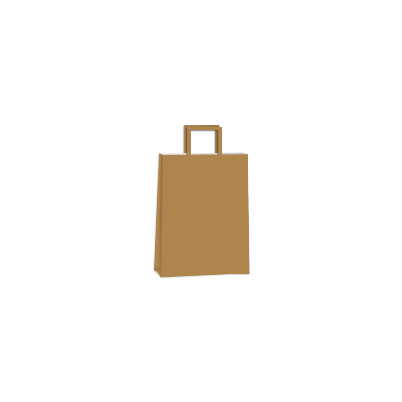 Bolsa Kraft Marrón 22 x 10 x 30 cm con manija (Mod Acuario)