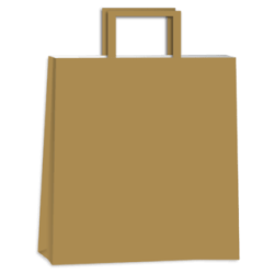 Bolsa Kraft Marrón 30 x 12 x 41 cm con manija (Mod Acuario)