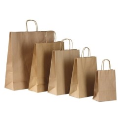 Bolsa Kraft Marrón 36 x 22 x 39 cm con manija (Mod Luna)