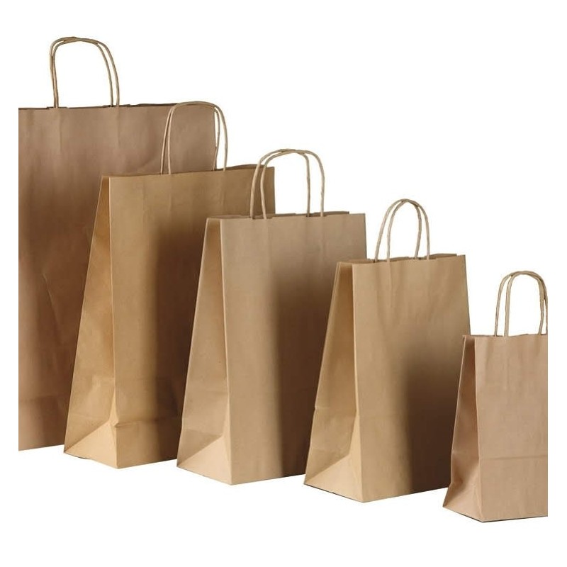 Bolsa Kraft Marrón 45 x 15 x 48 cm con manija (Mod Acuario)