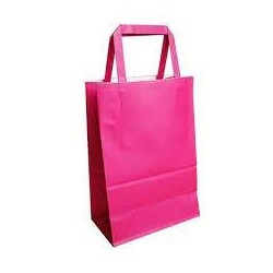 Bolsa Papel Rosa 22 x 10 x 30 cm con manija (Mod Luna)