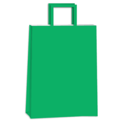 Bolsa Papel Verde 22 x 10 x 30 cm con manija (Mod Luna)
