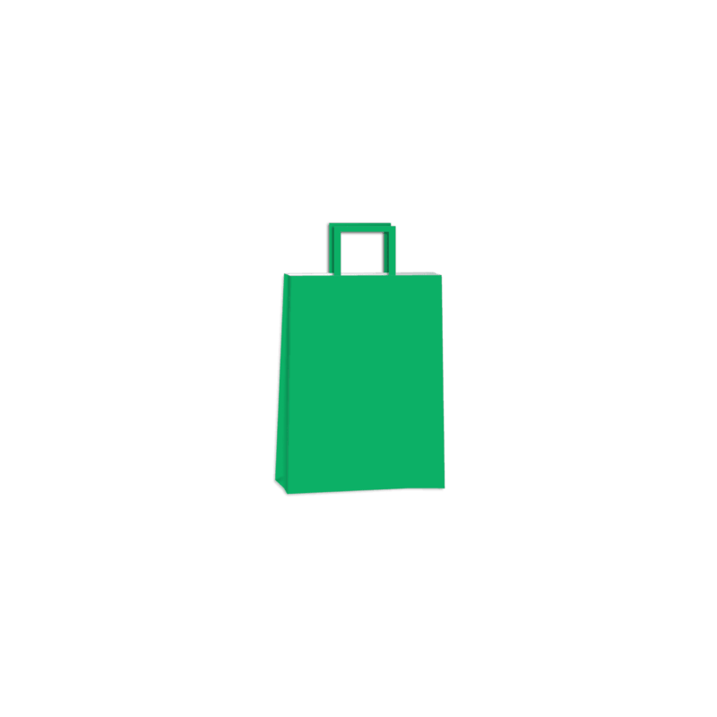 Bolsa Papel Verde 22 x 10 x 30 cm con manija (Mod Luna)