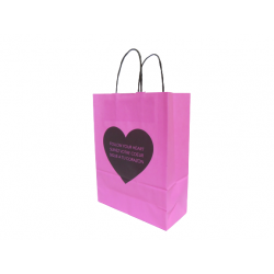 Bolsa Papel *Heart Pink* 22 x 10 x 30 cm con manija