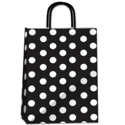 Bolsa Papel *Lunares Blancos* 22 x 10 x 30 cm con manija