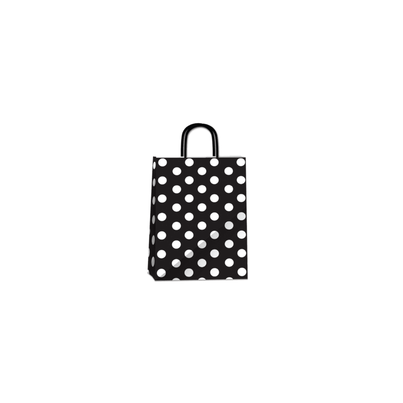 Bolsa Papel *Lunares Blancos* 30 x 12 x 41 cm con manija