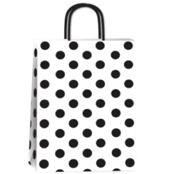 Bolsa Papel *Lunares Negros* 30 x 12 x 41 cm con manija