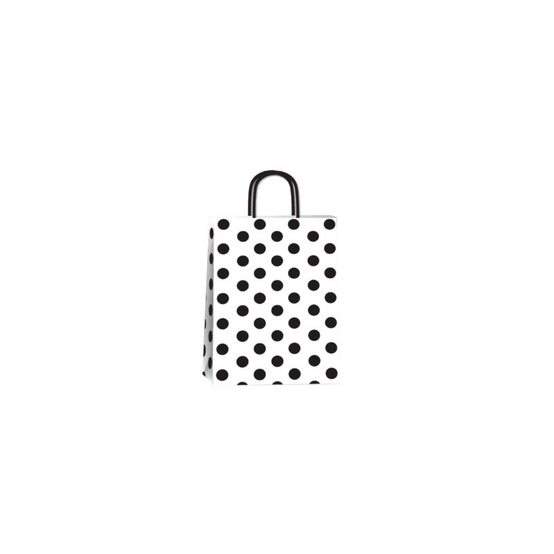 Bolsa Papel *Lunares Negros* 30 x 12 x 41 cm con manija