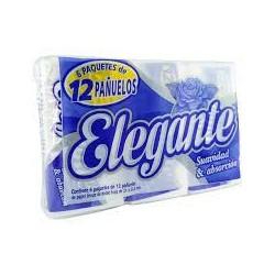 Pañuelos Elegante Tissue D/Hoja (6 paq x 12 unid c/u)