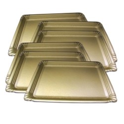 Bandeja Cartón Dorado 1/2 Kg (17 x 21,5 cm) x 10 unidades